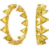 Swarovski Ortyx Triangle Cut Hoop Earrings - Gold/Yellow