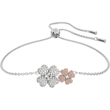 Swarovski Latisha Flower Bracelet - Silver/Transparent/Pink