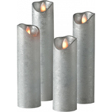 Sompex Lysestager, Lys & Dufte Sompex LED-vokslys Shine Sølv 4 stk LED-lys