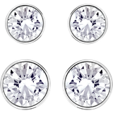 Blank Smykkesæt Swarovski Harley Pierced Earring Set - Silver/Transparent