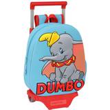 Disney Indvendig lomme Rygsække Disney 3D Skoletaske med Hjul Dumbo Rød Lyseblå