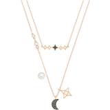 Grå Smykkesæt Swarovski Symbolic Moon and Star Necklace - Rose Gold/Multicolour