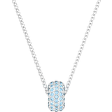 Blå Smykker Swarovski Stone Pendant Necklace - Silver/Blue