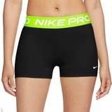 48 - Dame - Elastan/Lycra/Spandex - XXL Shorts Nike Pro 365 3" Shorts Women - Black/Volt/White