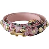Dolce & Gabbana Tasker Dolce & Gabbana DG Pink Floral Gold Studs Bag Accessory Shoulder Strap Pink ONESIZE