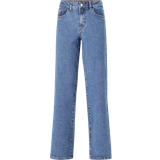 Object Blå Bukser & Shorts Object Medium High Waist Wide Fit Jeans