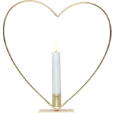 Messing Lysestager, Lys & Dufte Star Trading Flamme Heart Brass LED-lys 28cm