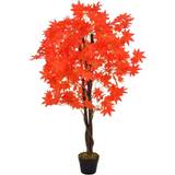 Rød Kunstige planter vidaXL kunstig løvtræ med potte 120 cm rød Kunstig plante