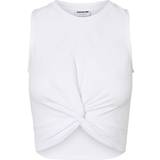 Noisy May Ballonærmer - Dame Overdele Noisy May Twiggi Cropped Sleeveless Top - Bright White