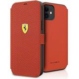 Ferrari Covers med kortholder Ferrari Plånboksfodral iPhone 12 mini On Track Perforated Röd
