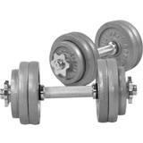 15 kg - Sølv Håndvægte Gorilla Sports Cast Iron Dumbbell Set 30kg