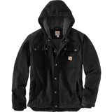 Carhartt W26 Tøj Carhartt Relaxed Fit Washed Duck Sherpa-Lined Utility Jacket - Black