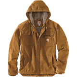 Bomuld - Brun Overtøj Carhartt Relaxed Fit Washed Duck Sherpa-Lined Utility Jacket - Brown