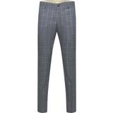 Selected Slim Suit Trousers - Light Blue Sand Colored Dice