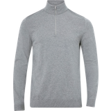 Selected Herre Sweatere Selected Selected Slhberg Half Zip Jumper - Medium Grey Melange
