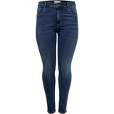 48 - Dame - Polyester Jeans Vero Moda Only Curve Augusta Skinny-jeans mellemblå vask Mellemblå