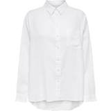 Dame - Hør Skjorter Only Solid Mixture Shirt - White