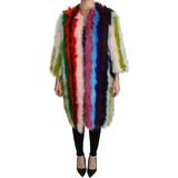 Dame - Elastan/Lycra/Spandex Frakker Dolce & Gabbana Women's Turkey Feather Cape Fur Coat - Multicolor