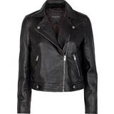 8 - Dame Overtøj Selected Katie Leather Jacket - Black