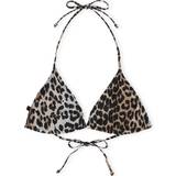 Dame - Polyamid Bikinitoppe Ganni Leopard Print Bikini Top - Brown