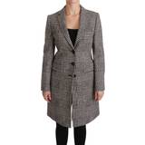 48 - Pepitatern - Polyester Tøj Dolce & Gabbana Trench Knee Long Jacket Coat - Multicolour