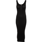 Elastan/Lycra/Spandex - Knapper Kjoler Pieces Pckitte Midi Dress - Black
