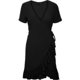 Korte kjoler - Slå om Vero Moda Haya Short Dress - Black