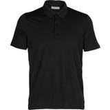 Brun - Merinould Tøj Icebreaker Merino Tech Lite II Short Sleeve Polo Shirt Men - Black