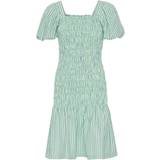 34 - Dame - Firkantet Kjoler A-View Rikka Stripe Midi Dress - Green
