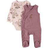 Pink Pyjamasser Fixoni Romper with Bodysuit L/S - Hushed Violet/Powder Pink with Oak (5931-617)