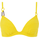 Dame - Gul - Lynlås Badetøj Chantelle Texture Push Up Bra Bikini Top - Yellow Lemon