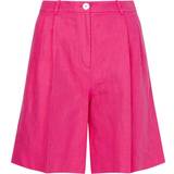 30 - Pink Bukser & Shorts Tommy Hilfiger Linen Cotton Short Kvinde Shorts Ensfarvet hos Magasin Hot Magenta