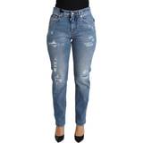 48 - Dame - XL Jeans Dolce & Gabbana DG Tattered Skinny Denim Cotton Blend Jeans IT48