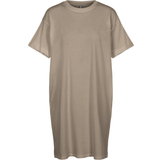 Løs - Sølv Kjoler Pieces Ria T-shirt Dress - Silver Mink