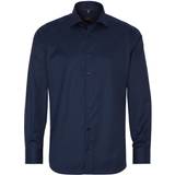 Eterna Comfort Fit Long Sleeve Cover Shirt - Twill Blue
