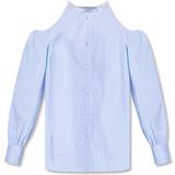 Stella McCartney Tøj Stella McCartney Shirt with denuded shoulders Blå, Dame IT