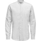 Kinakrave mænd Only & Sons Onscaiden LS Solid Linen Shirt - White