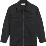 Piger - Sort Skjorter Calvin Klein Sort Micro Branding Over Shirt-Black