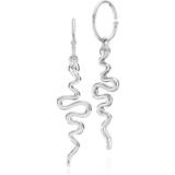 Sistie Young One Snake Earrings - Silver