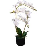 vidaXL kunstig orkidéplante med urtepotte 65 cm hvid Kunstig plante