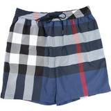 Ternede Badebukser Burberry Exaggerated Check Drawcord Swim Shorts - Carbon Blue