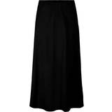 Dame - Elastan/Lycra/Spandex - Midinederdele Pieces Pcfranan Hw Midi Skirt - Black