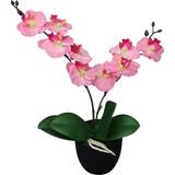 Kunstige planter vidaXL kunstig orkidéplante med urtepotte 30 cm pink Kunstig plante