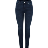 32 - Blå - Polyester Bukser & Shorts Pieces dame jeans PCDELLY Dark