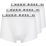 Hugo Boss Herre Undertøj Hugo Boss Stretch Cotton Trunks with Logo Waistbands 3-pack - White