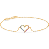 Diamanter Armbånd Mads Z Tender Heart Rainbow Bracelet - Gold/Multicolour