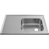 Stålbord Purus Køkkenbord med vask 1800x500/400x200, rustfri/syrefast stål