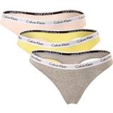 Calvin Klein Bomuld - Gul Undertøj Calvin Klein Carousel Thongs 3-pack - Coral Cor/Cyber Green/Grey