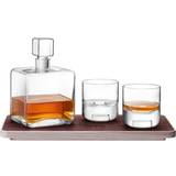 LSA International Whiskeykarafler LSA International Cask Whisky Connoisseur Set Clear & Ash/Cork Tray Whiskey Carafe 2pcs