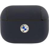 Sølv Tilbehør til høretelefoner BMW Bmapsslna Airpods Pro Cover Navy/Navy Geniune Leather Silver Logo